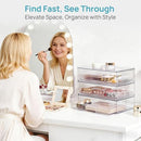 Vtopmart Clear Stackable Storage Drawers, 2 Pack Wide Plastic Organizers