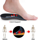Dr. Foot's 3/4 Length Orthotic Inserts, Self-Adhesive Half Shoe Insoles for Flat Feet, Plantar Fasciitis, Fallen Arches, Over-Pronation, Heel Spurs, Feet Fatigue (X-Large) - Black - Small(Men's 5-6 / Women's 6-7) — 3