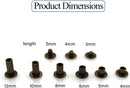 Bronze Chicago Screws Leather Kit, 90 Sets, 6 Sizes (M5 X 4-12) | M5*4.5.6.8.10.12mm — 5