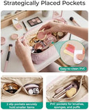 BAGSMART Makeup Bag Travel Toiletry Bag, Wide-open Zipper Pouch, Pink