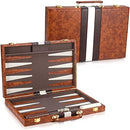 AMEROUS Backgammon Set, 15 Inches Classic Board Game with Leather Case,…