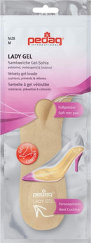 Pedag Lady Gel | Made in Germany | Ultra Thin Gel Insole for High Heels & Pumps | Metatarsal Pad | Heel Pad | Velour Top | Size Large, Fits US Women 11-12 / EU 41-42 | Tan | 1 Pair 3