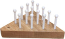 Wooden Peg Game – Solid Oak Triangle Brain Teaser Puzzle with 14 Pegs | Classic Travel Game — 1