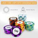 AIBETOMG Poker Chips with Numbers,300Pcs 14 Gram Clay Poker Chips Set