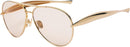 Oversized Aviator Sunglasses For Women 70s Retro 2025 Metal Shades with Gold Streamline Arms | Gold Frame - Champagne Lens — 1