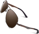 CGID Polarized Sunglasses Men Womens Pilot Style Mirrored Shades UV400 GA61 | Al-mg Frame |62mm| Brown Brown | 62 Millimeters — 1