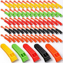 Oqqlin 120 Pcs Emergency Whistle with Lanyard, Colorful Plastic Whistle Bulk