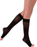 JOBST UltraSheer Knee-High Compression Stockings for Women - Open Toe - Medical Compression 20-30 | Classic Black | X-Large — 1