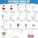 JSHANMEI 220pcs Fishing Bobbers Tackle Kit Beginners Fishing Kit