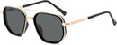 SOJOS Retro Polarized Aviator Sunglasses for Women Men Trendy Square Shades | Shiny Black&gold — 1