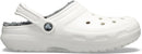 Crocs Unisex-Adult Classic Lined Clog | 7 Women/5 Men | White/Grey — 5