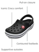 Crocs Unisex-Child Crocband Clogs, Black/White, 13 Little Kid — 3