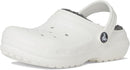 Crocs Kids' Classic Lined Kids Clog – White/Grey — 1