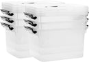 6 Quart Clear Storage Latch Box/Bins, 6-Pack Plastic Container with Latches and Lid — 8