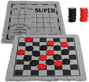 Yarlung Giant Checkers Set Tic Tac Toe Game with Reversible Rug, 3 in 1 Jumbo…