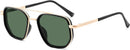 SOJOS Retro Polarized Aviator Sunglasses for Women Men Trendy Square Shades | Gold&green Lens — 1