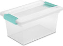 Sterilite 19628604 Medium Clip Clear Storage Box With Latched Lid - 11"L x 6-5/8"W x 5-3/8"H — 1