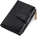 Airkit Small Wallet Women RFID Blocking Soft Leather Bifold Compact Card Holder Wallet for Women with Zipper Coin Pocket 4 ID Window