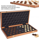 VAMSLOVE 15inch Checkers Folding Wooden Game Set, 100 Square Checkerboard…