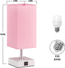 Pink Touch Table Lamp for Bedroom - Dimmable, USB C+A, Girls Bedside Lamp — 2