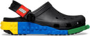 Crocs Unisex-Adult Classic LEGO System Clogs, LEGO Shoes for Women and Men | 8 Women/6 Men | Black — 1