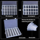 Bead Organizer Storage 2 Pack 36 Grid Jewelry Tackle Craft Box Adjustable