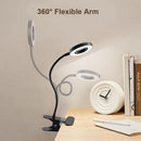 LED Desk Lamp Clip on Light with 3 Color Modes 10 Brightness Ring/Clamp Light 360° Adjustable Neck Dimmable Eye… — 3