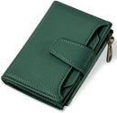 Airkit Small Wallet Women RFID Blocking Soft Leather Bifold Compact Card Holder Wallet for Women with Zipper Coin Pocket 4 ID Window