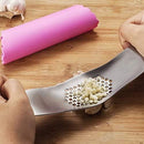 Fu Store Garlic Press Stainless Steel Garlic Rocker with Silicone Peeler — 7