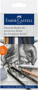 Faber-Castell Charcoal Sketch Set - 7 Piece Charcoal and Pastel Art Supplies Set — 1