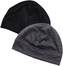 Headshion 100% Cotton Skull Caps Beanie Sleeping Hats for Men Women - Black & Grey — 8