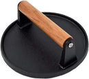 Kitchen Tools Heavy Duty Cast Iron Smash Burger Press Round Barbecue Meat Flat Press with Anti Scalding Wooden… — 2