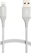 Amazon Basics USB-A to Lightning Cable, MFi Certified Charger for Apple iPhone iPad, Nylon Braided Cord, 10,000 Bend Lifespan, High Speed Transfer, 6 Foot, Silver 1