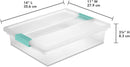 Sterilite Clip Box, Stackable Clear Plastic Bins- Large, 6-Pack — 3