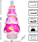 KOOY 7FT Christmas Inflatable Outdoor Decoration, Christmas Pink Tree Outdoor Blow up Yard Decorations with LED Light Up for Xmas New Year, Winter Outdoor Xmas Decor for Yard Holiday Party Lawn Décor — 6