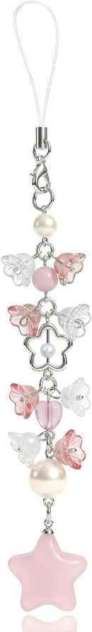 AGEN KGEN Y2K Pink Phone Cute Phone Charm - Strawberry Star Heart Charms, Camera Bag Pendants Decor for Women photo 1