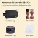 FootFitter Travel Shoe Shine Kit, Conditioning Creams & Applicators | Brown Creams — 2