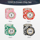 125pcs Clay Poker Chips Denominations 13.5 Gram Blacakjack Casino Chips…
