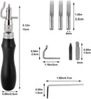 7 in 1 Pro Adjustable Stitching Groover and Creasing Edge Beveler (Black) — 2