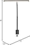 Airlonv LED Desk Lamp with Clamp, 17" Stepless Dimming Light, Black — 8