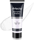 Artecho White Acrylic Paint, Titanium White Paint (120ml / 4.05oz) Tubes, Art Craft Paints for Canvas Painting, Rock, Stone, Wood, Fabric, Art Supplies | 4.05 Fl Oz (Pack of 1) — 1