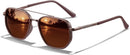 KUGUAOK Tangle Free Polarized Aviator Sunglasses for Women UV Protection Sports Running Sun Glasses Unisex Shades | Xh-1pcs-brown | 56 Millimeters — 1