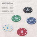 300pc Denomination Fake Plastic Poker Chips Set Counting Chips Mahiong Chips…