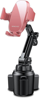 Miracase [Upgraded Version] Cup Phone Holder for Car, Universal Adjustable Long Neck Car Phone Mount Cradle Friendly Compatible with iPhone Samsung Google and All 4.0-7.0 inches Smartphones | Begonia Red photo 1