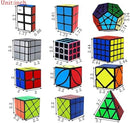 Ahyuan Speed Cube 12 Pack Magic Speed Cube Bundle 1x2x3 2x2x2 2x2x3 3x3x3 4x4x4 Cube Pyramid Triangle Cube Mirror Skew Axis Windmill Ivy Megaminx Cube Brain Teaser Puzzle Fidget Toys for Kids Adults — 4