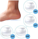 Heel Lift Inserts for Women and Men - 4 pcs Stackable Adhesive Gel Heel Cushions, Adjustable Height Increasing Insoles for Leg Length Discrepancy 1/8", 1/4", 3/8", 1/2" (Small) — 2