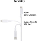 Amazon Basics USB-C to Lightning Charger Cable, Apple MFi Certified for iPhone 14 13 12 11 X Xs Pro, Pro Max, Plus, iPad, Fast Charging, High Speed Data Sync, 6 ft, White 3