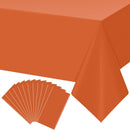 12Pcs Orange Tablecloths for Rectangle Tables, Disposable Plastic Table Cloth, Waterproof Table Cover for Fall Thanksgiving Harvest Birthdays Weddings Party Decorations,54 x 108 Inch | 12 Pack — 1