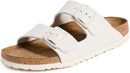 Birkenstock Women's Sandales Arizona Sfb Cuir Suede Earth Red – Antique White — 1