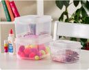 Sterilite FlipTop, Stackable Small Storage Bin with Hinging Lid, Plastic Container to Organize Desk at Home, Classroom, Office, Clear, 1-Pack — 3